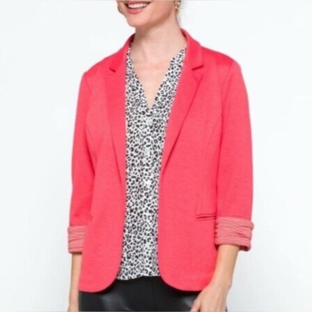 Skies Are Blue Coral Pink Blazer